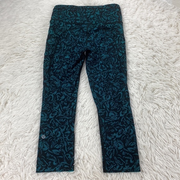 Lululemon Fast & Free Crop (19") Thrive Viridian Green Black - Picture 6 of 6